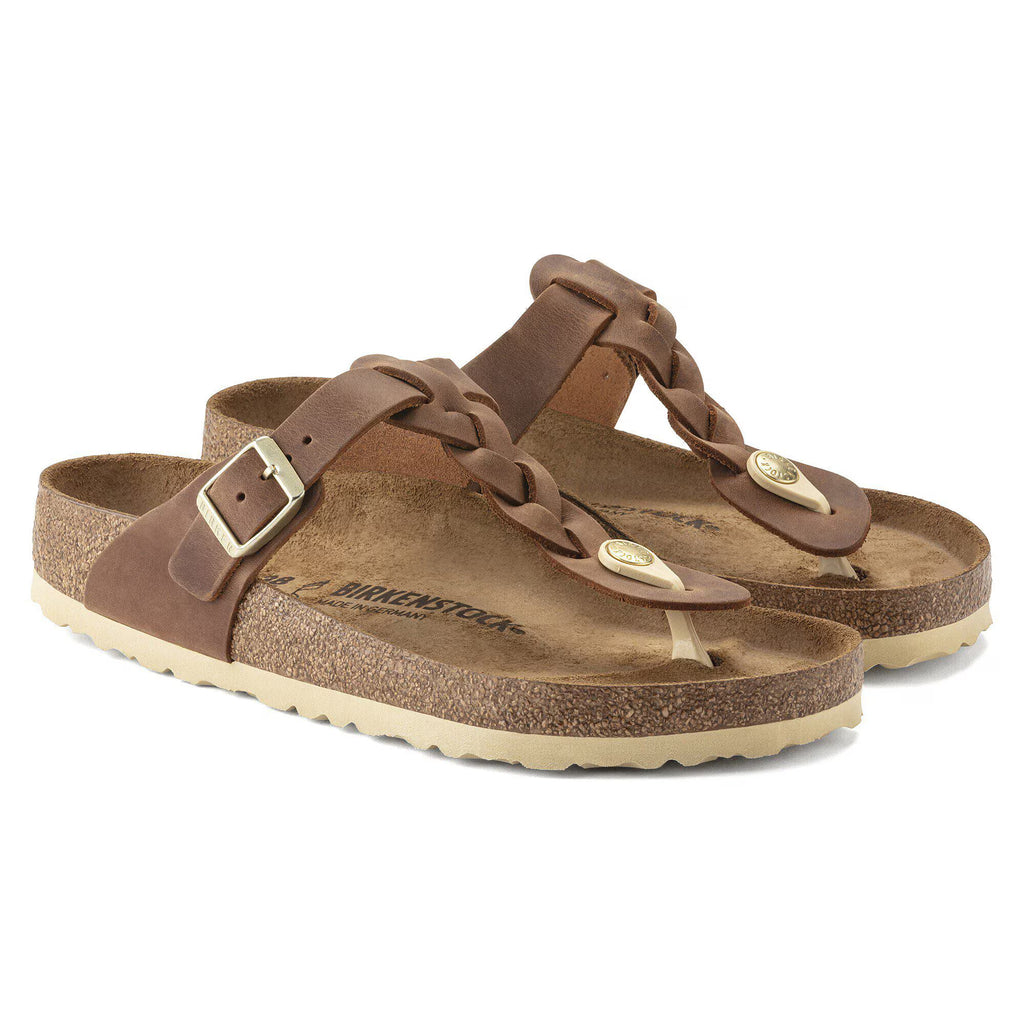 Birkenstock Raffinée Gizeh Braided Cuir huilé - Cognac