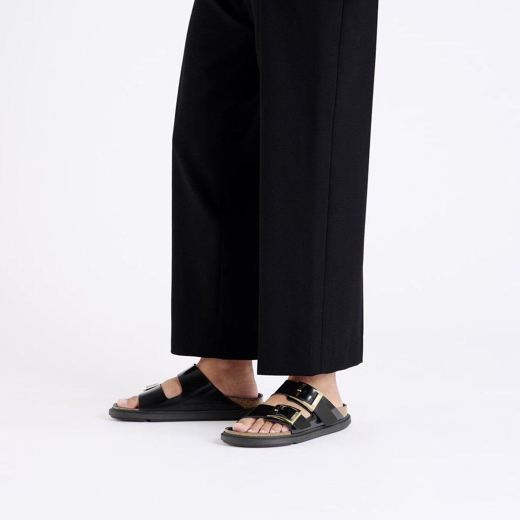 Birkenstock Raffinée Arizona Droplet Buckle Cuir naturel verni - Noir très brillant
