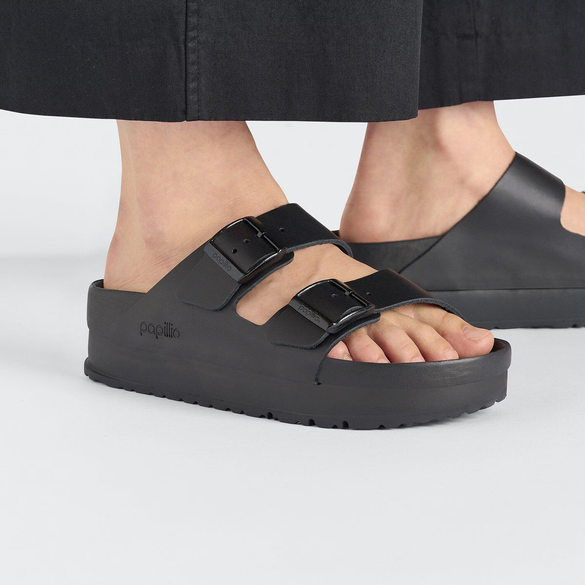 Birkenstock Raffinée Arizona PAP Flex Platform Cuir naturel - Black