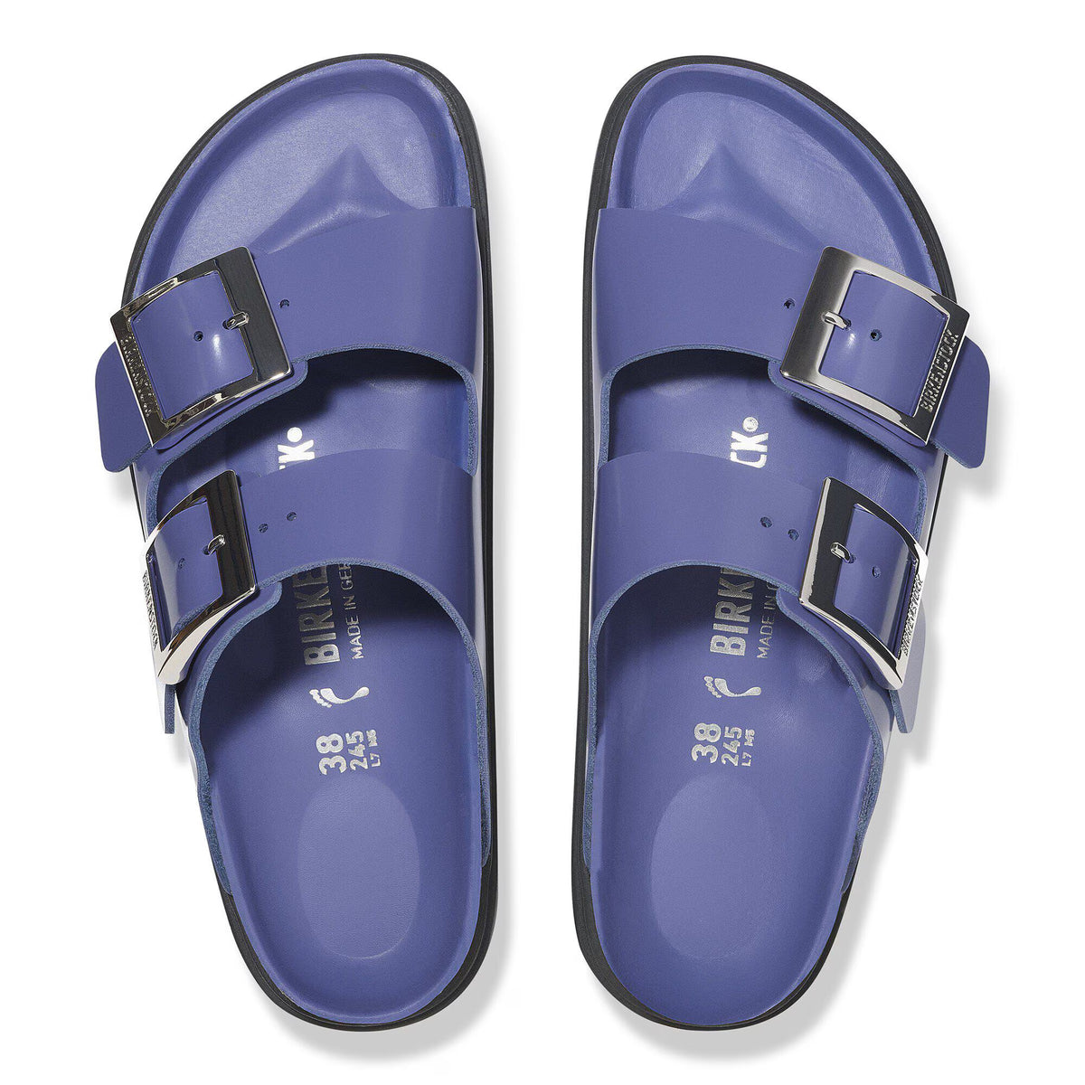 Birkenstock Raffinée Arizona Droplet Buckle Cuir naturel verni - High-Shine Purple Dusk