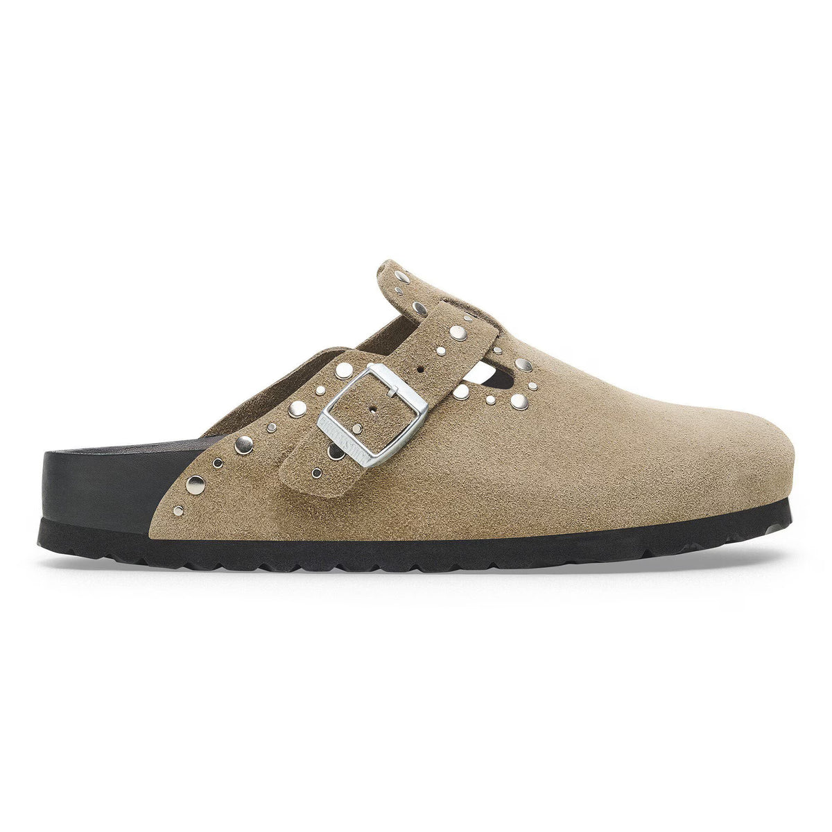 Birkenstock Élégante Boston Rivets Suède - Taupe