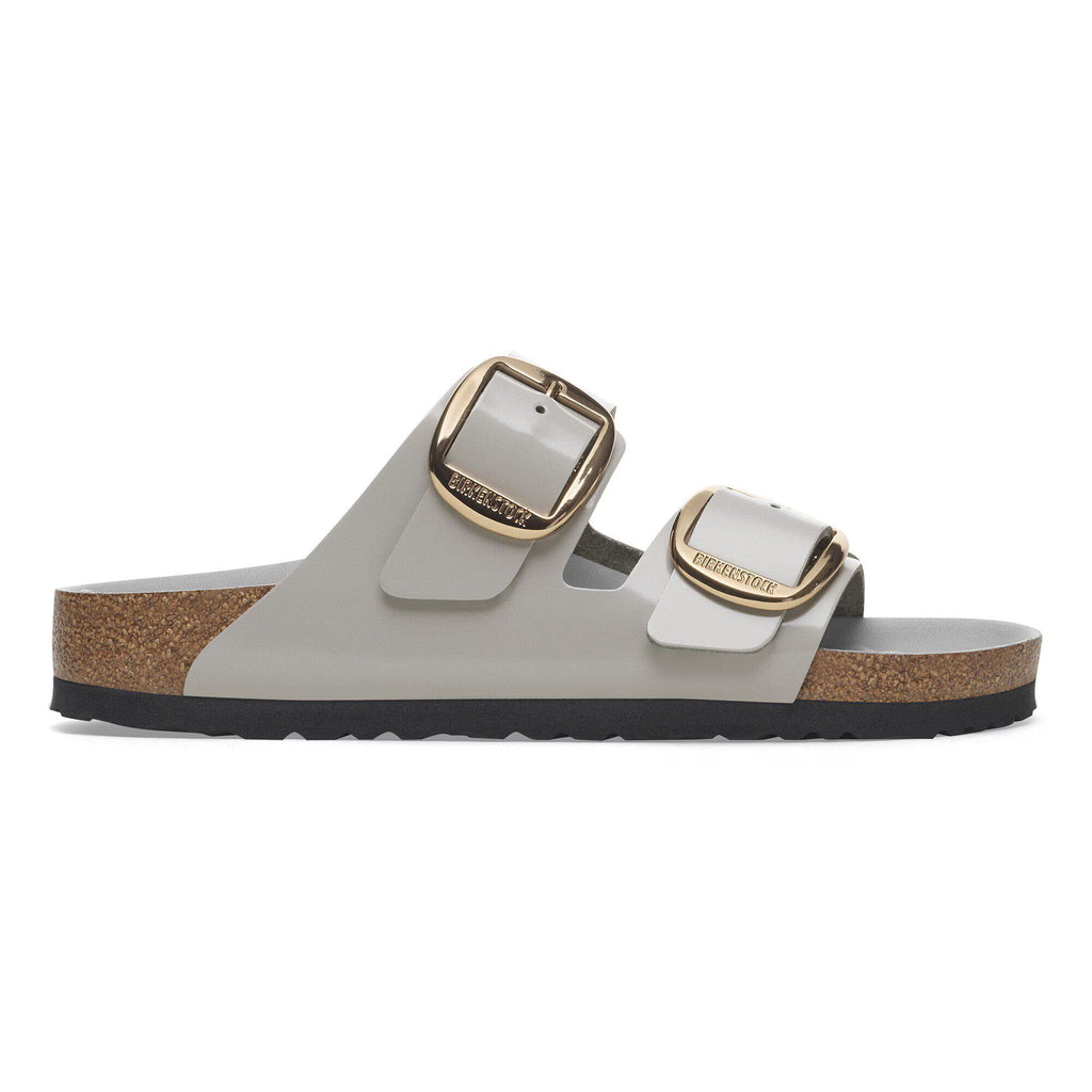 Birkenstock Raffinée Arizona Big Buckle Cuir naturel verni - High-Shine Stone Coin