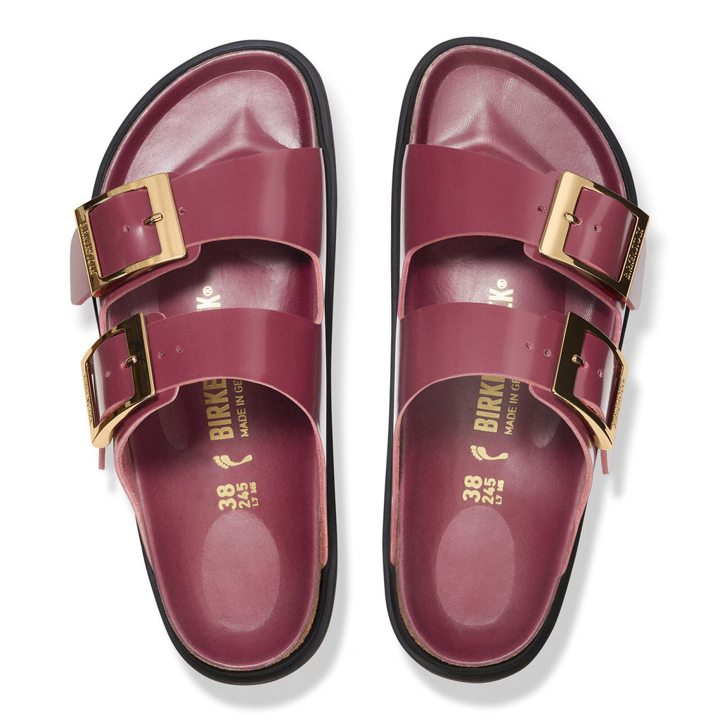 Birkenstock Raffinée Arizona Droplet Buckle Cuir naturel verni - Zinfandel High Shine