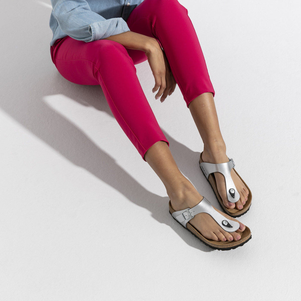Birkenstock Iconique Gizeh Birko-Flor - Silver
