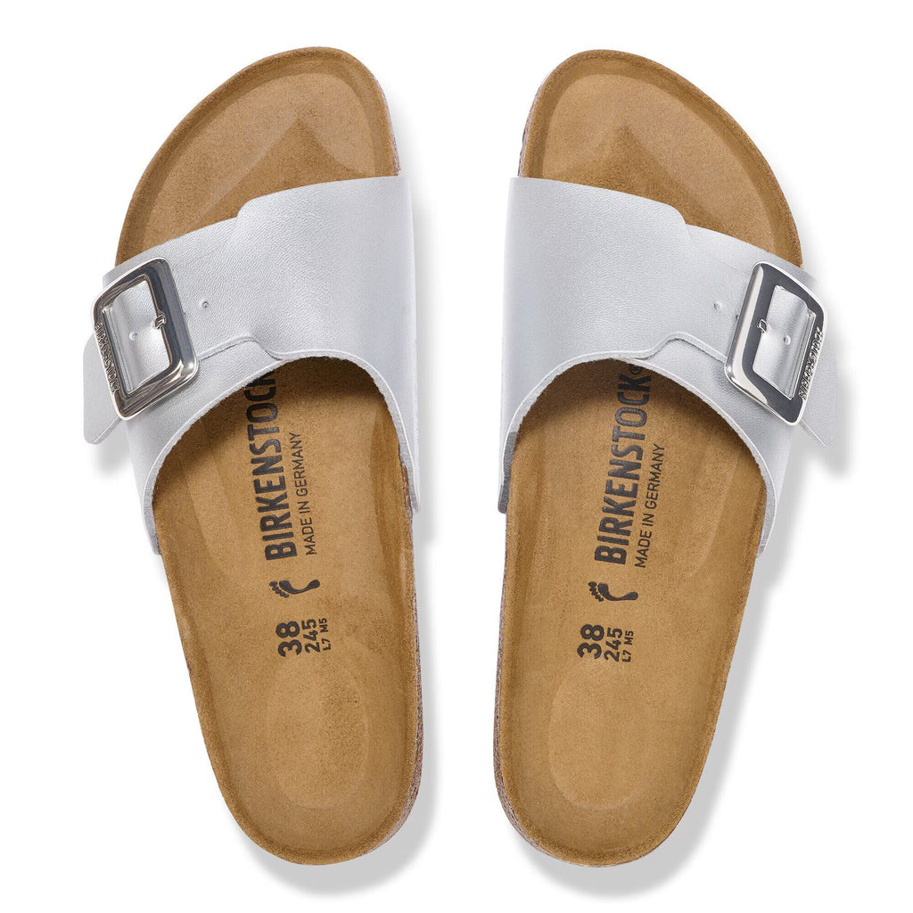 Birkenstock Iconique Catalina Cushion Buckle Birko-Flor - Silver Metallic