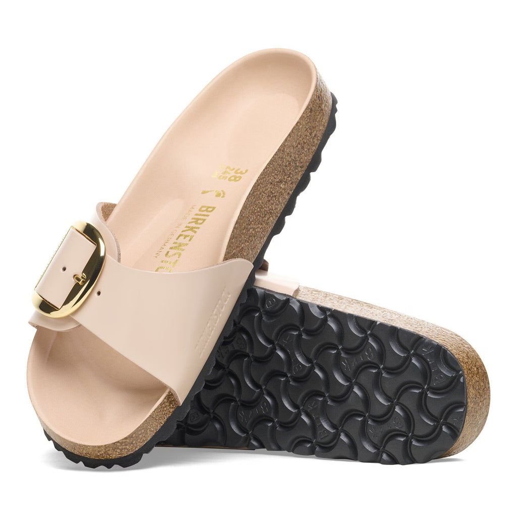 Birkenstock Raffinée Madrid Big Buckle Cuir naturel verni - High-Shine New Beige