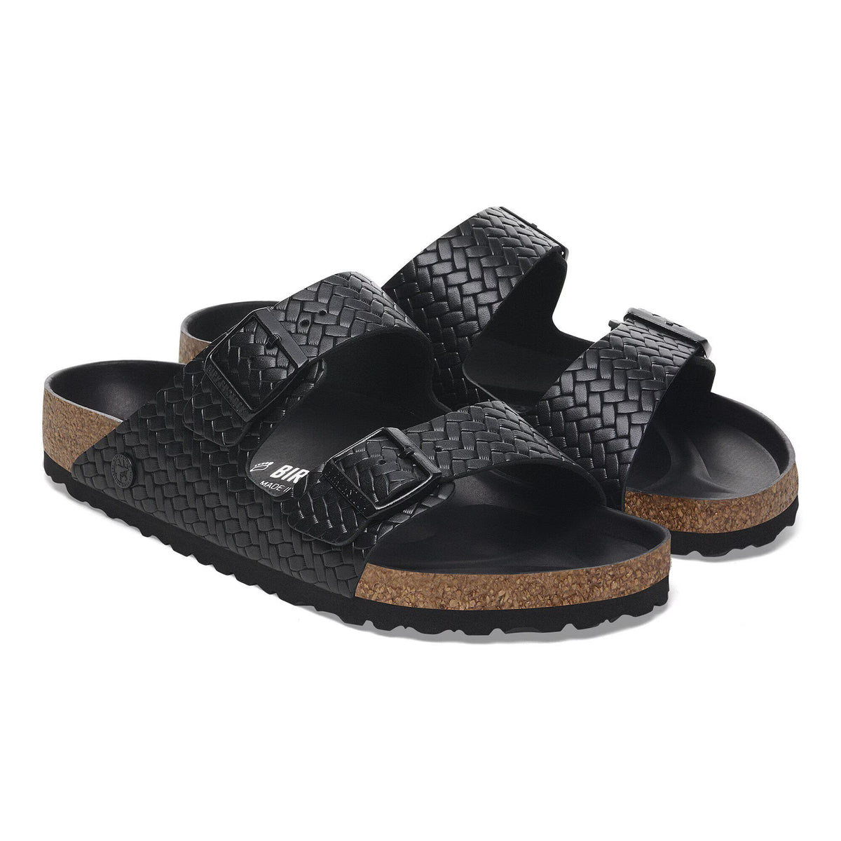 Birkenstock Raffinée Arizona Rivet Logo Cuir naturel - Woven Embossed Black