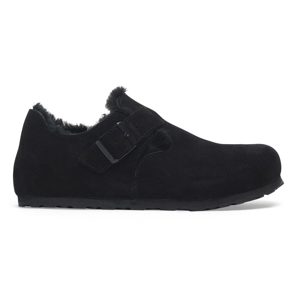 Birkenstock Élégante London en fourrure d'agneau Suède - Black