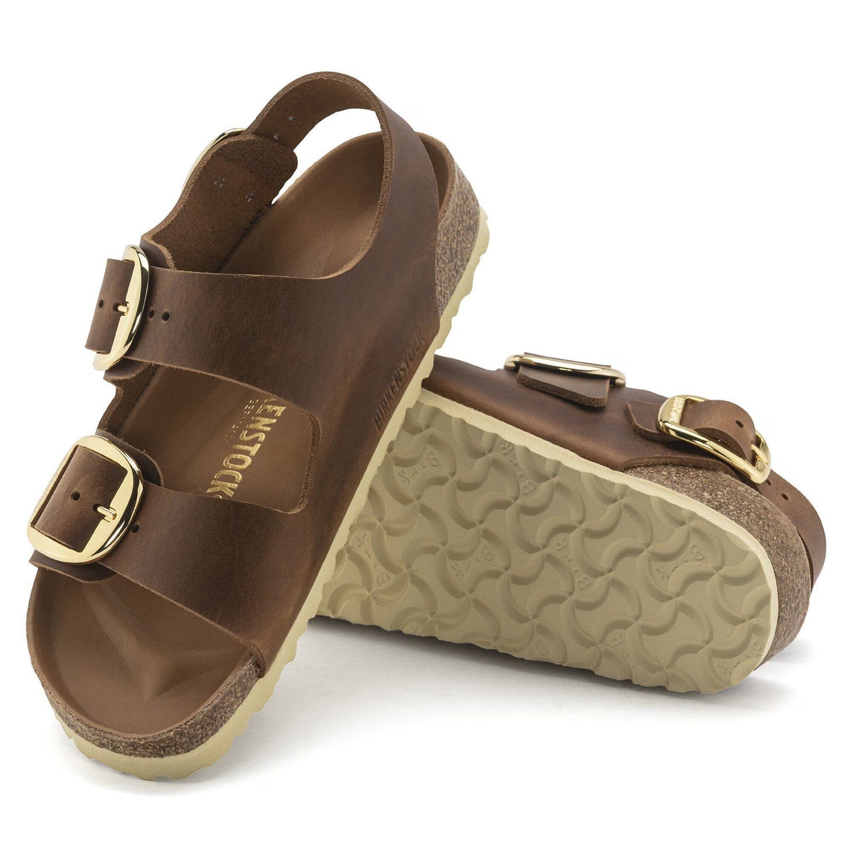 Birkenstock Raffinée Milano Big Buckle Cuir huilé - Cognac