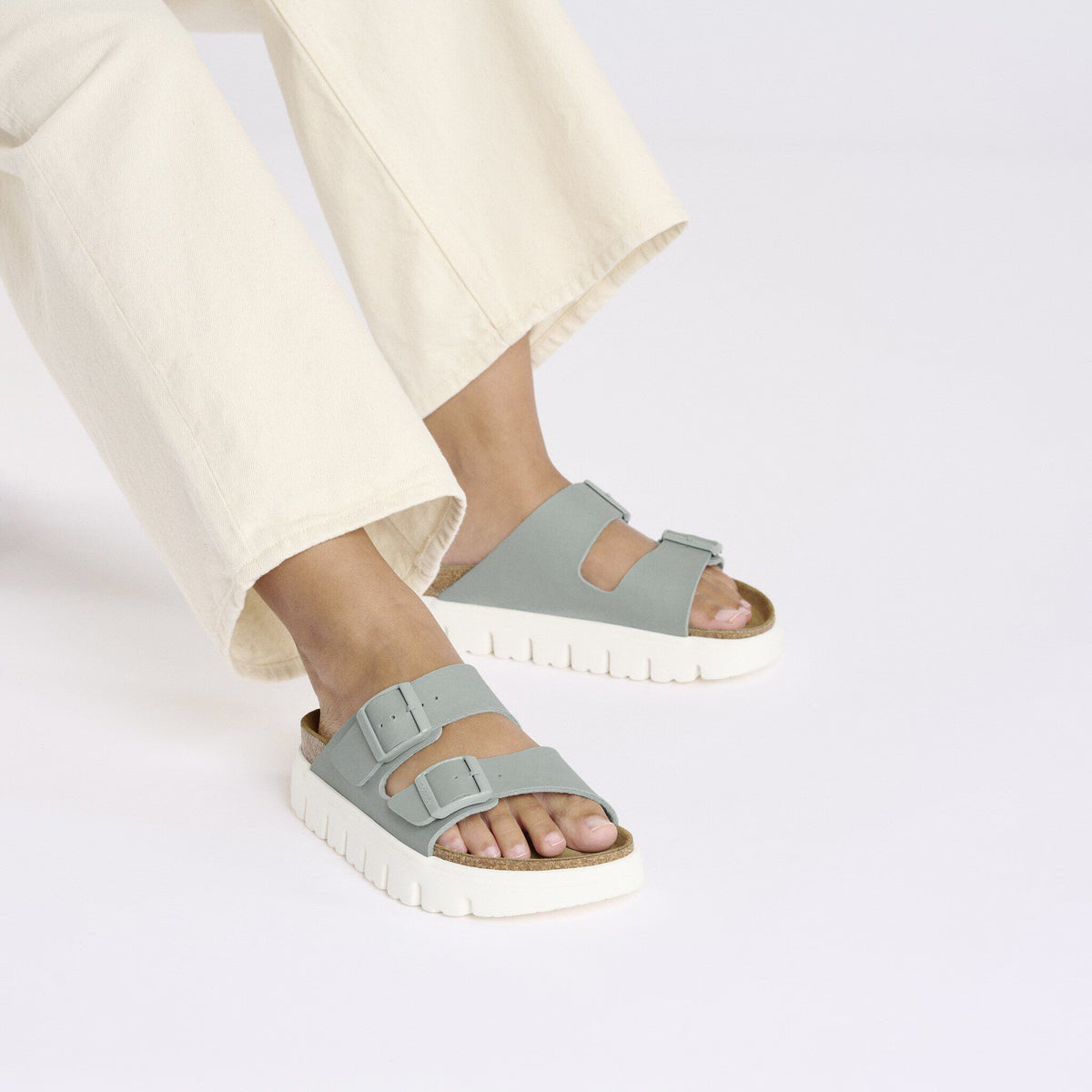 Birkenstock Iconique Arizona PAP Chunky Birko-Flor - Pure Sage