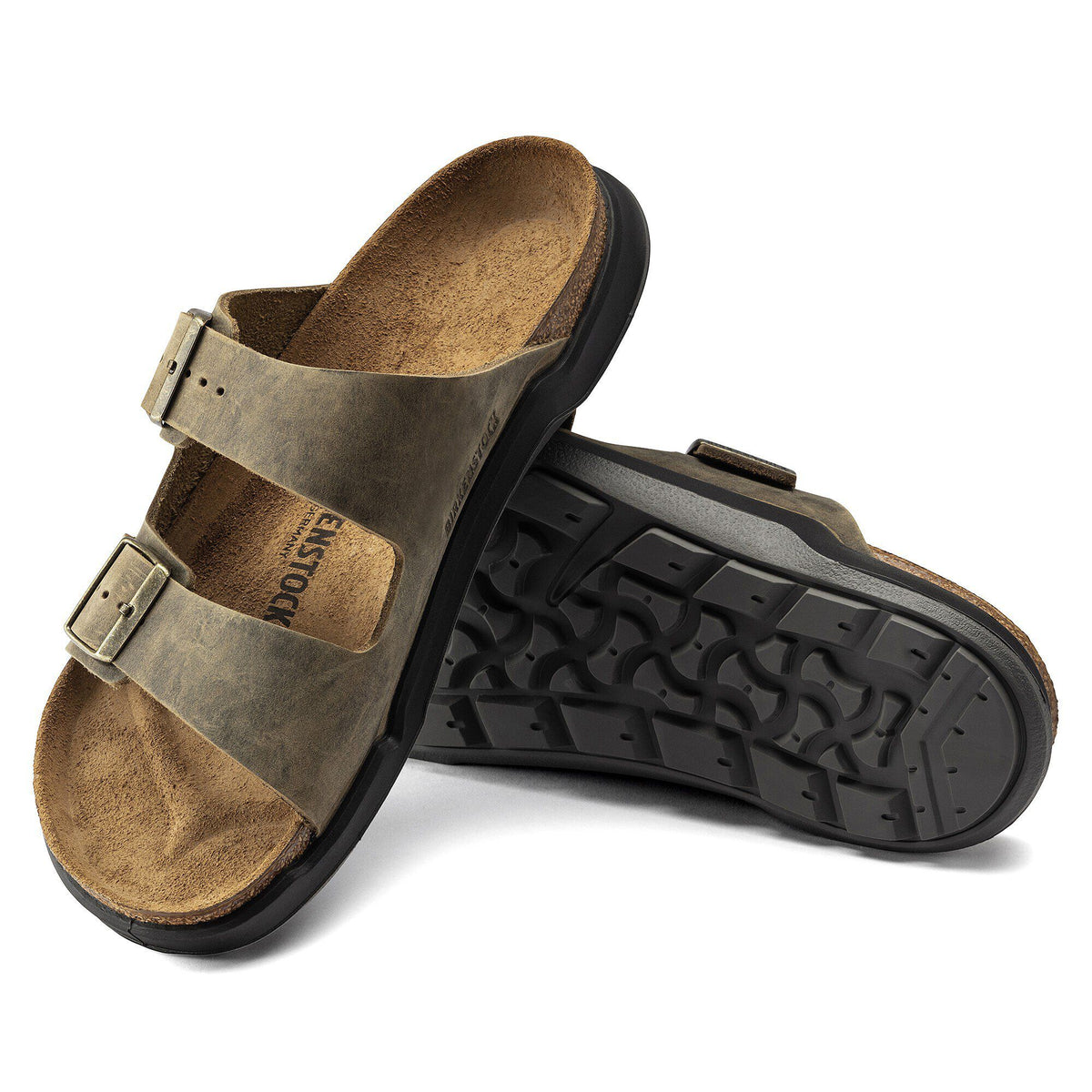 Birkenstock Raffinée Arizona Crosstown homme Cuir huilé - Faded Khaki