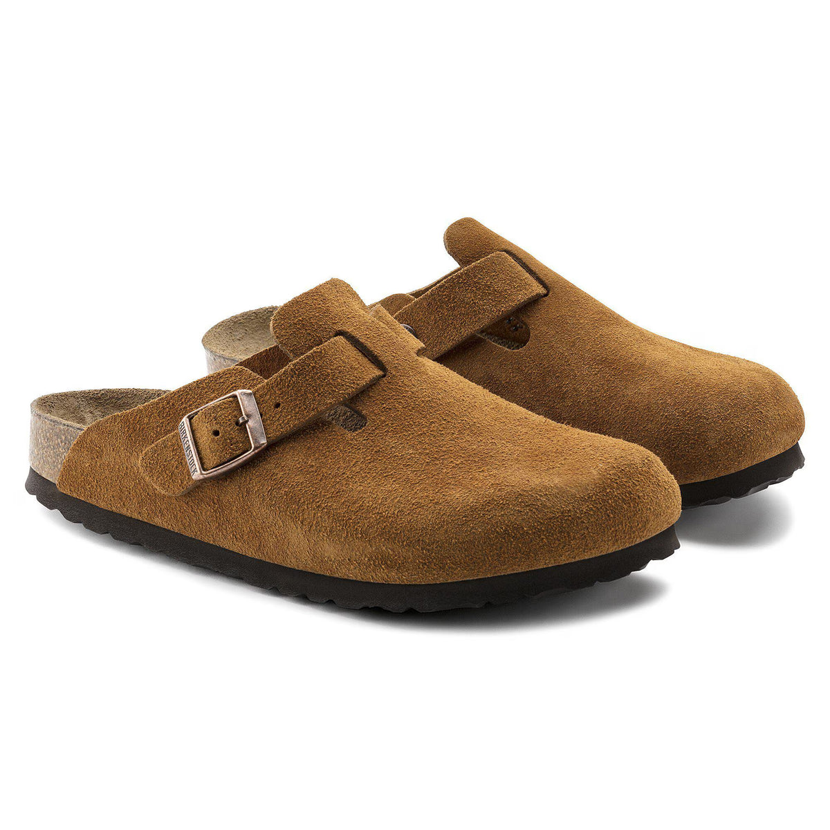 Birkenstock Élégante Boston Lit de pied souple Suède - Mink