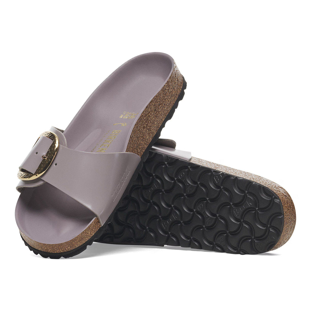 Birkenstock Raffinée Madrid Big Buckle Cuir naturel verni - High-Shine Faded Purple