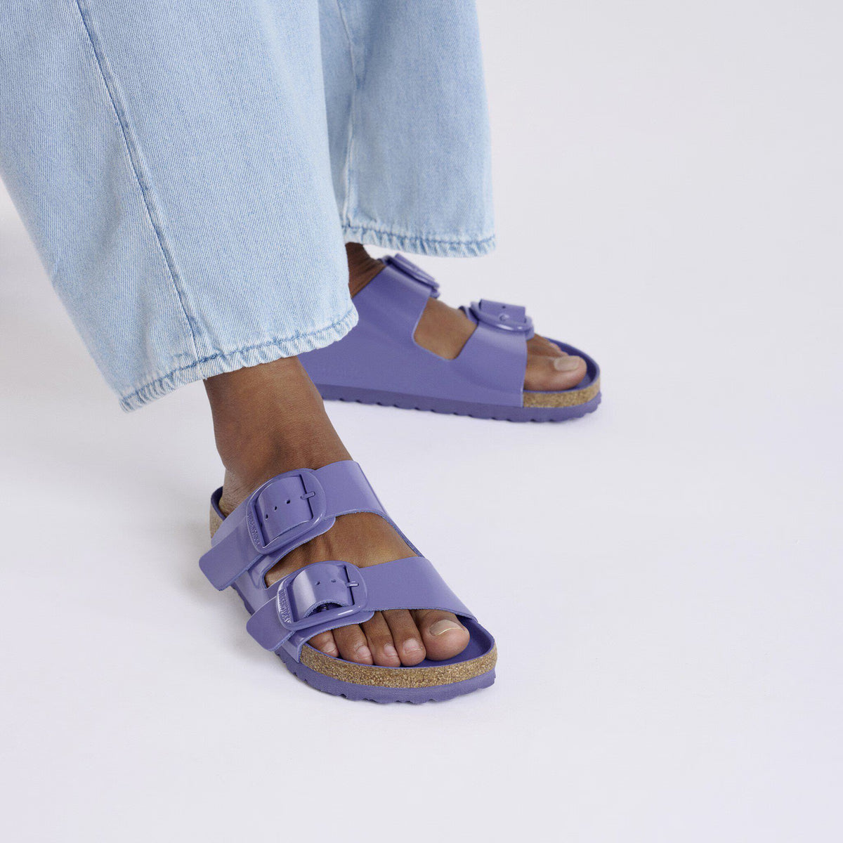 Birkenstock Raffinée Arizona Big Buckle Cuir naturel verni - High-Shine Purple Dusk Tonal