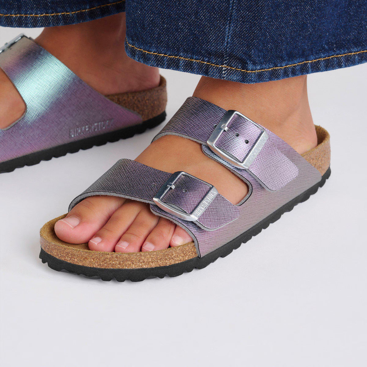 Birkenstock Iconique Arizona Birko-Flor estampé - Saffiano Iridescent Viola