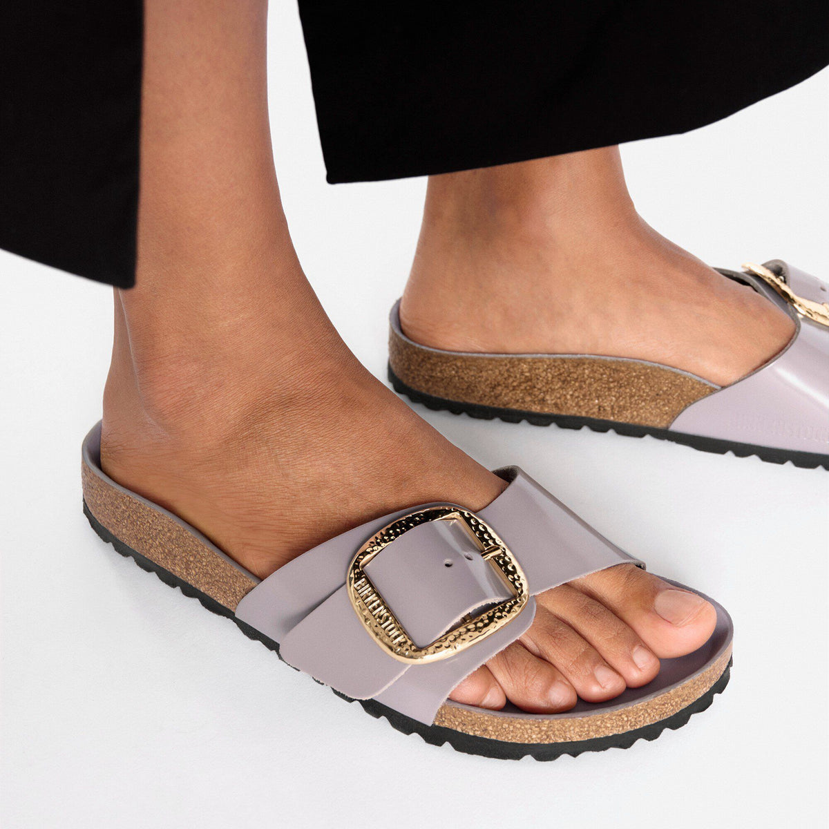 Birkenstock Raffinée Madrid Big Buckle Cuir naturel verni - High-Shine Faded Purple