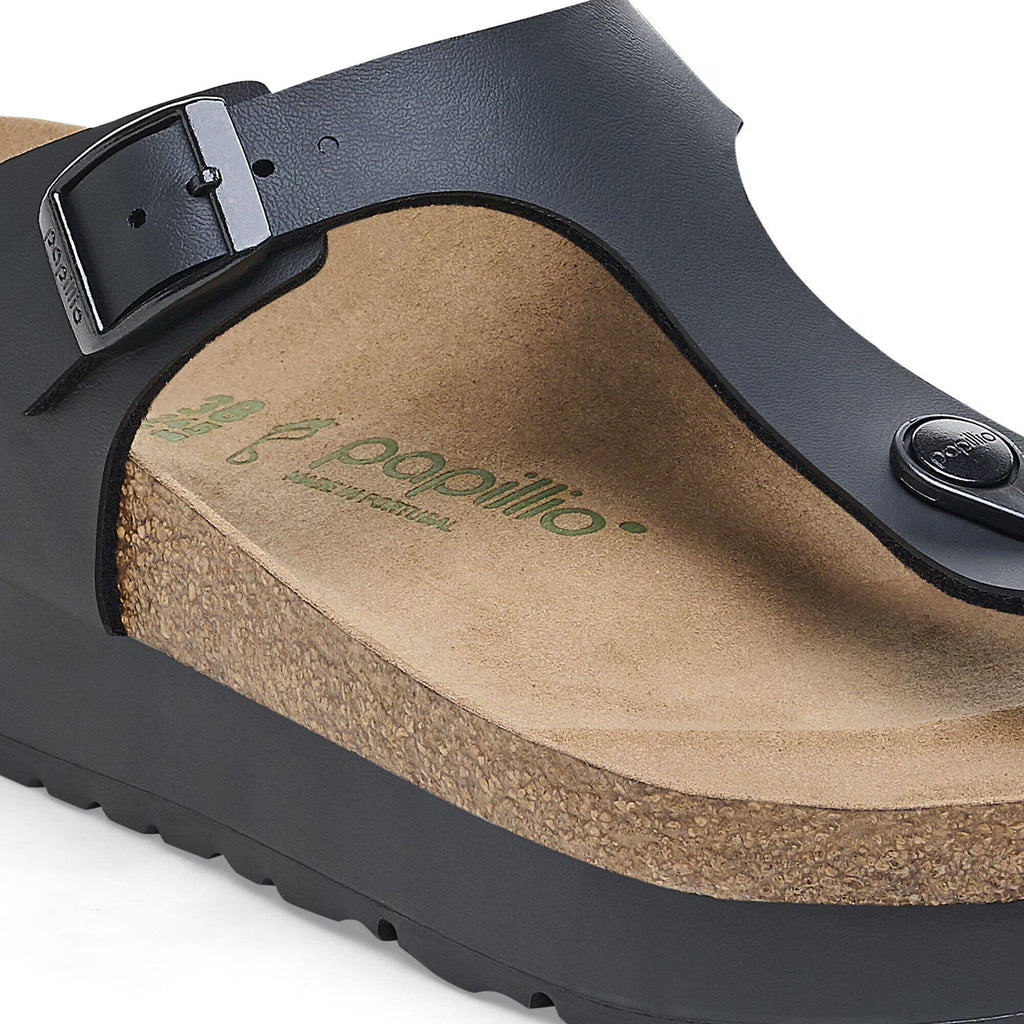 Birkenstock Iconique Gizeh Flex Platform Birko-Flor - Black