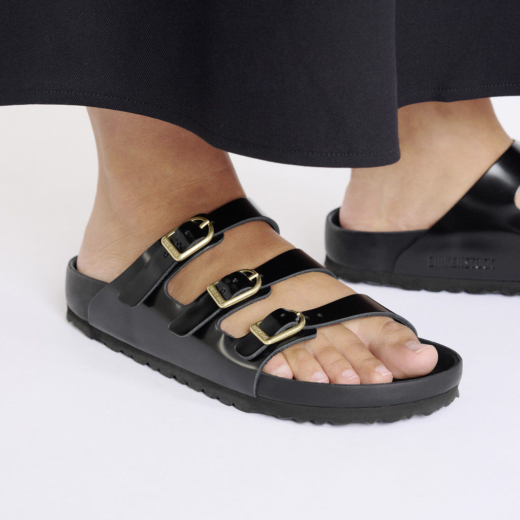 Birkenstock Raffinée Florida  Fresh Cuir naturel verni - Noir très brillant