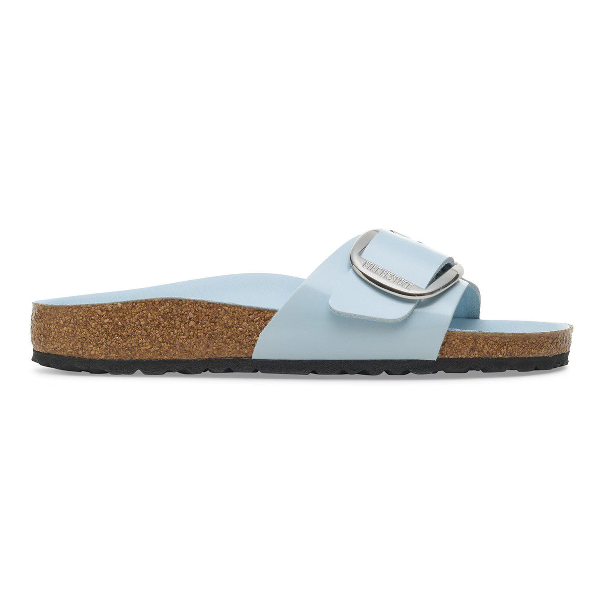 Birkenstock Raffinée Madrid Big Buckle Cuir naturel verni - Baby Blue High Shine