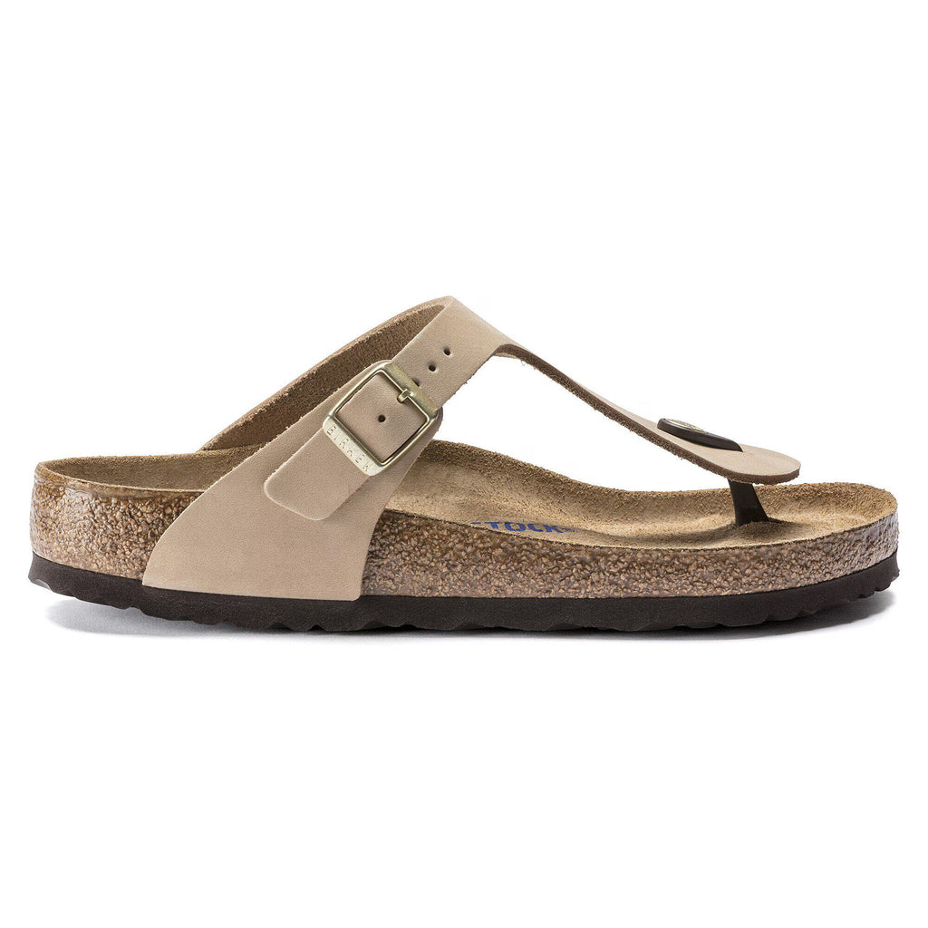 Birkenstock Raffinée Gizeh Lit de pied souple Cuir nubuck - Sandcastle