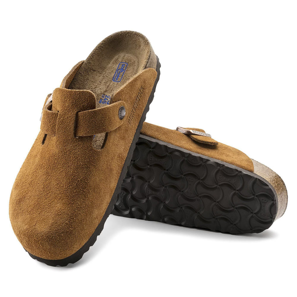Birkenstock Élégante Boston Lit de pied souple Suède - Mink