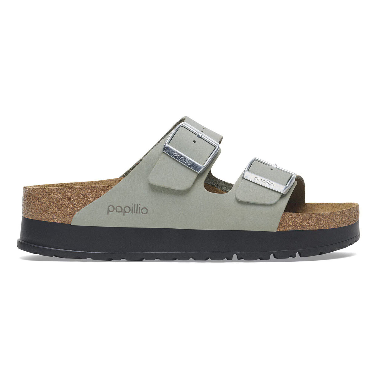 Birkenstock Raffinée Arizona Flex Platform Cuir nubuck - Pure Sage