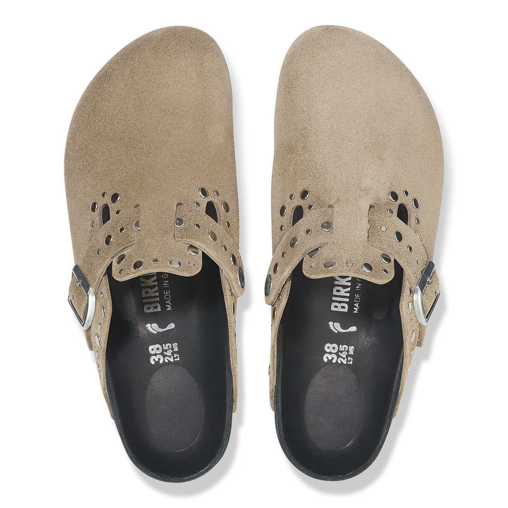 Birkenstock Élégante Boston Rivets Suède - Taupe