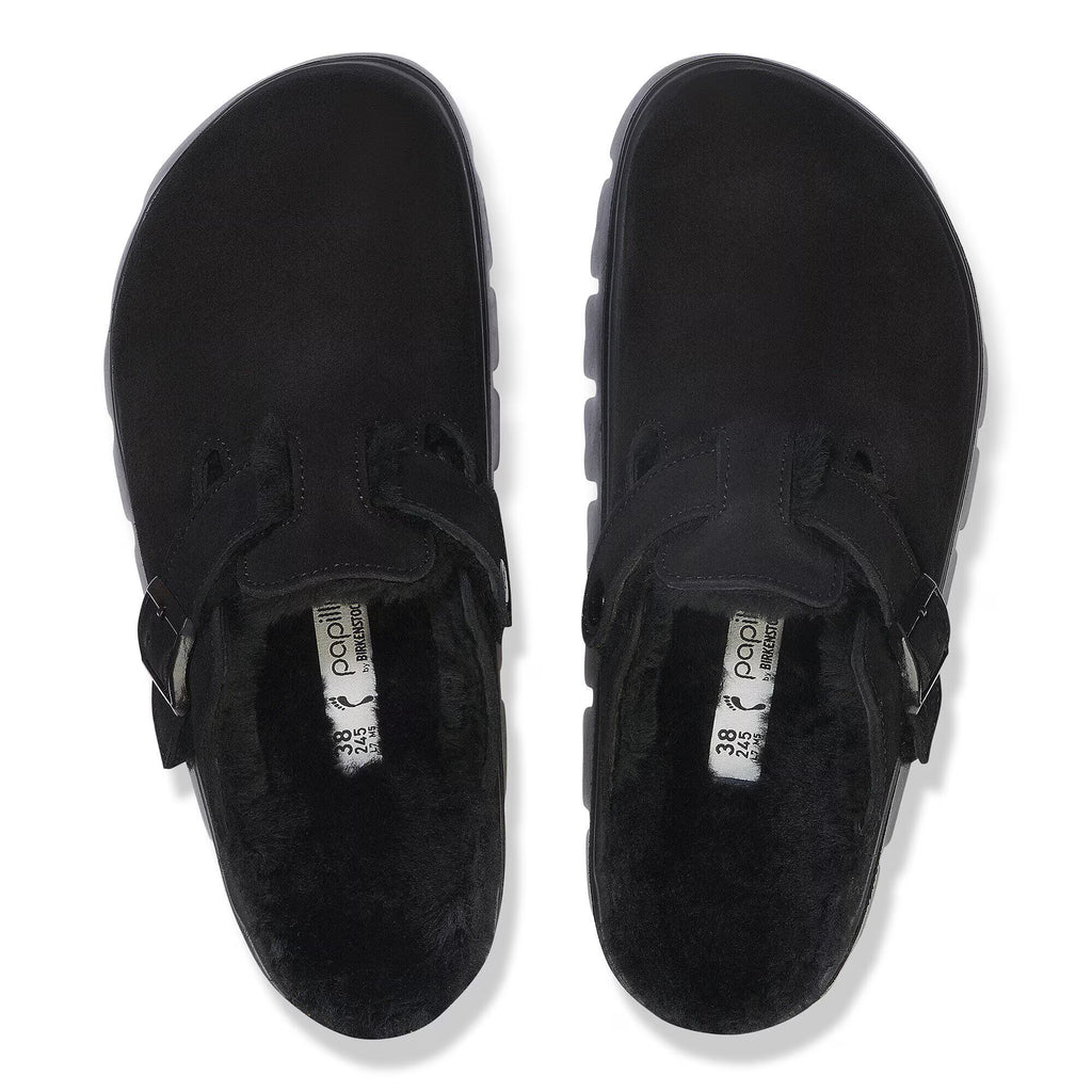 Birkenstock Élégante Boston PAP Chunky Shearling Suède/Fourrure - Black