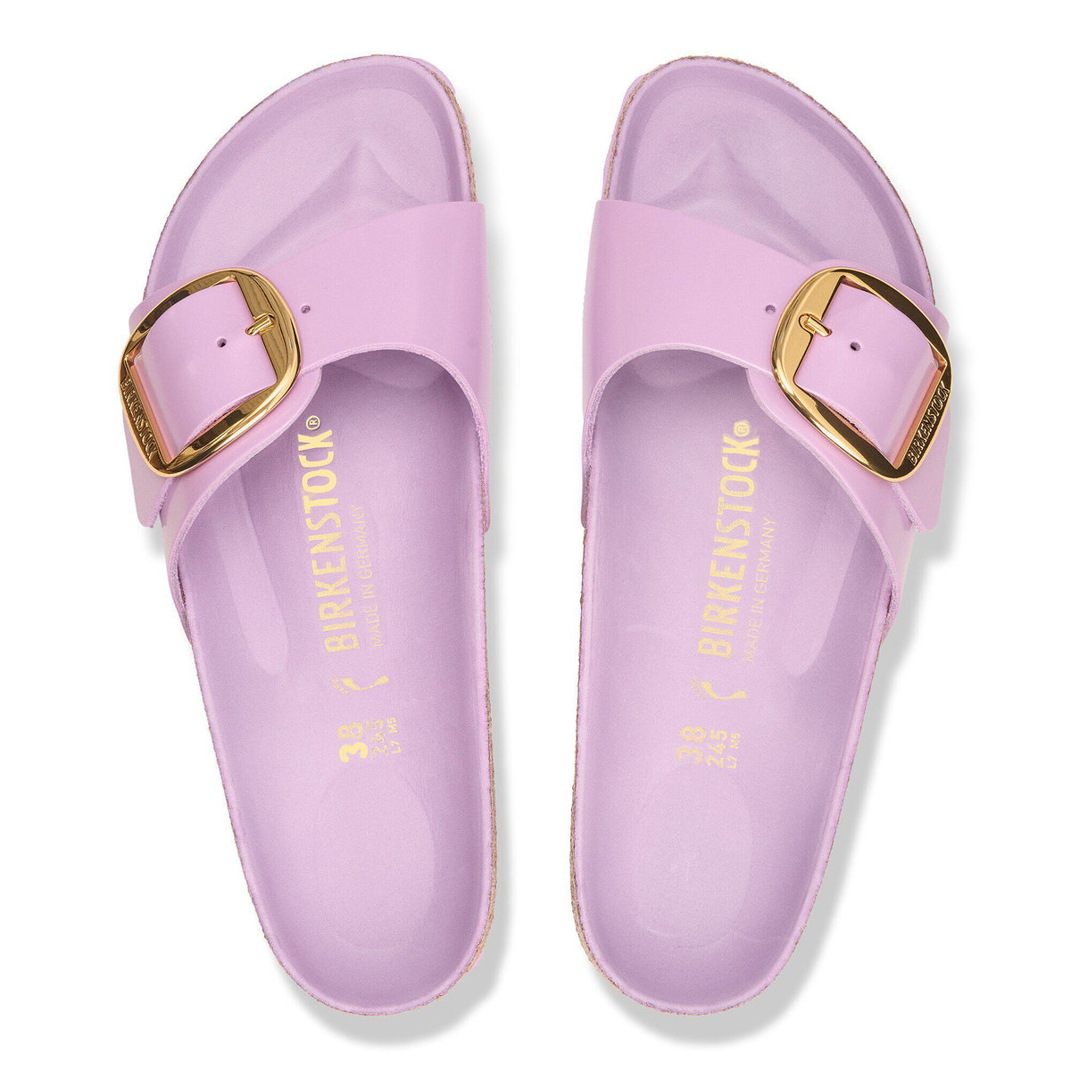 Birkenstock Raffinée Madrid Big Buckle Cuir naturel verni - High-Shine Crocus