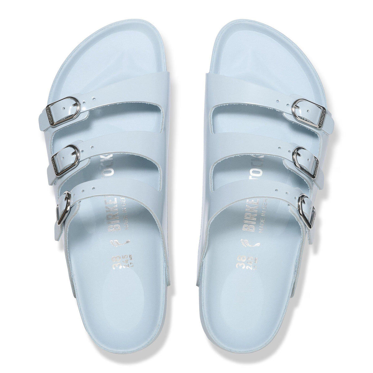 Birkenstock Raffinée Florida  Fresh Cuir naturel verni - Baby Blue High Shine