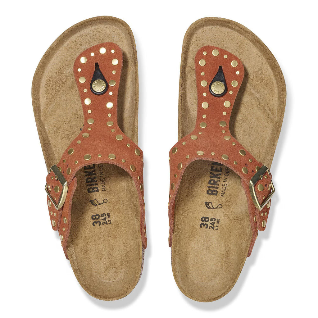 Birkenstock Élégante Gizeh Rivet Suède - Dark Rust