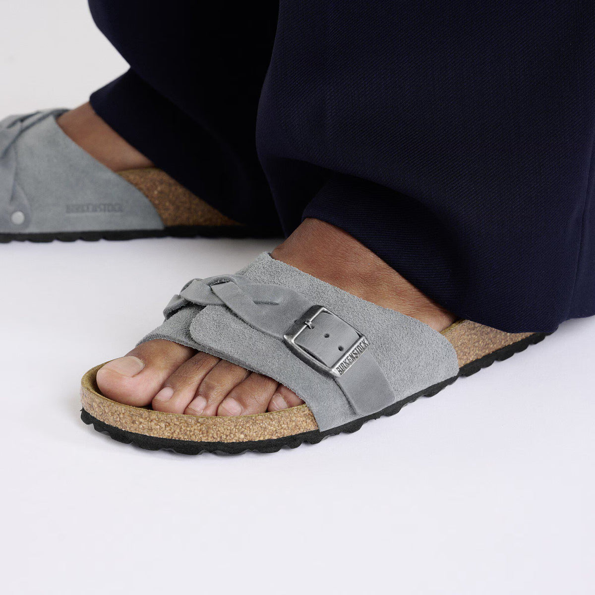 Birkenstock Élégante Oita Braided Suède - Basalt Gray