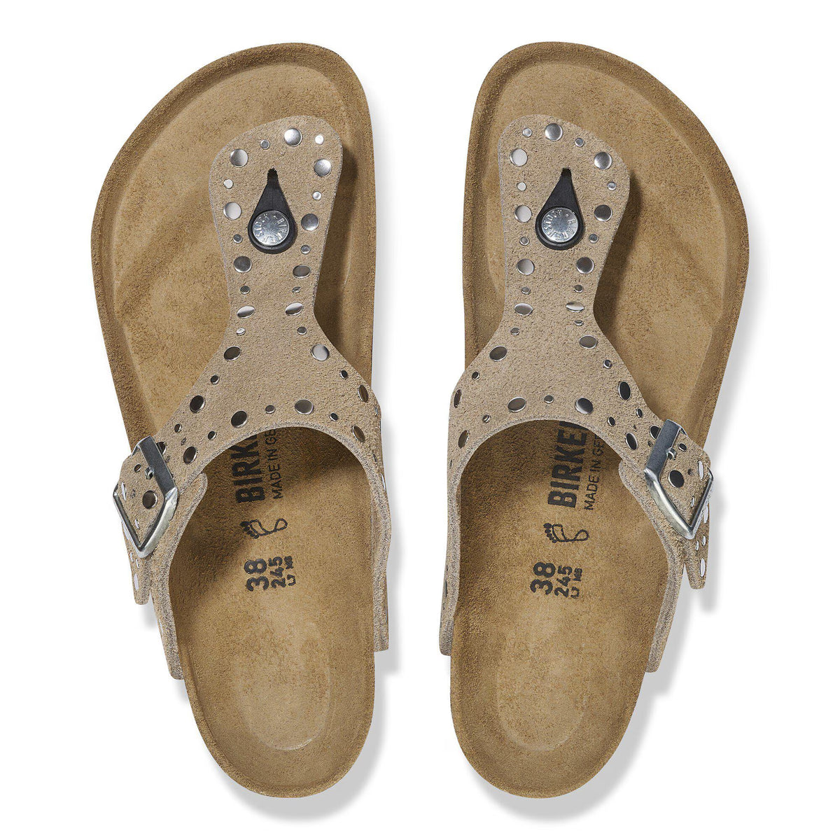 Birkenstock Élégante Gizeh Rivet Suède - Taupe