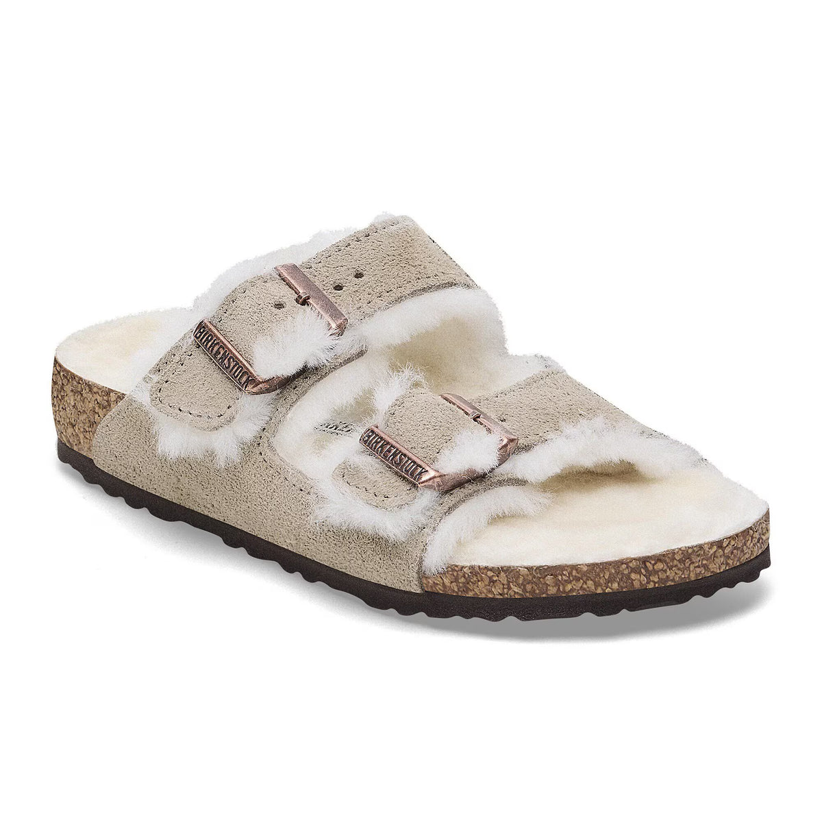 Birkenstock Enfant Arizona en fourrure d'agneau Kids Suède - Taupe