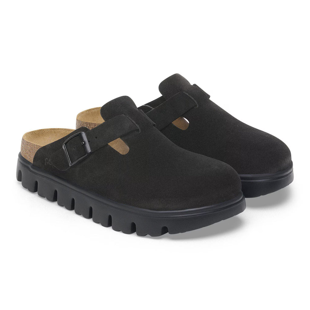 Birkenstock Élégante Boston Chunky Suède - Black/Black