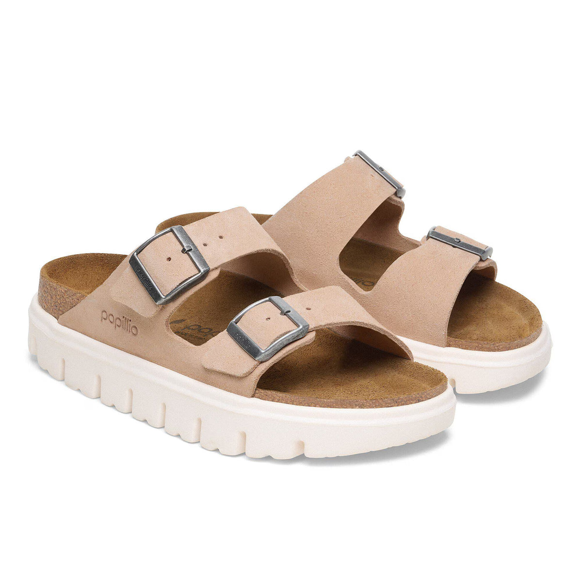 Birkenstock Élégante Arizona PAP Chunky Suède - Sable chaud