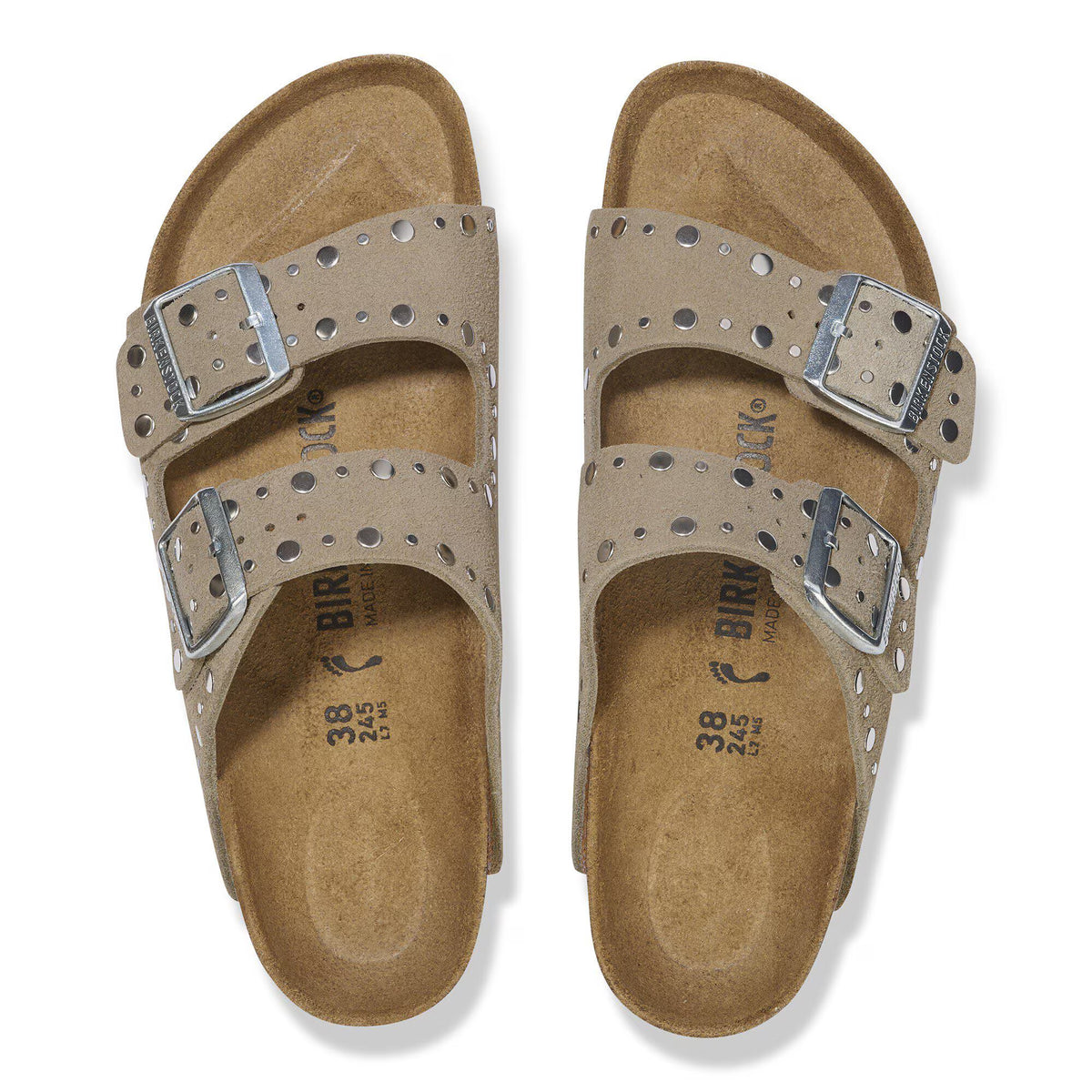 Birkenstock Élégante Arizona Rivet Suède - Taupe
