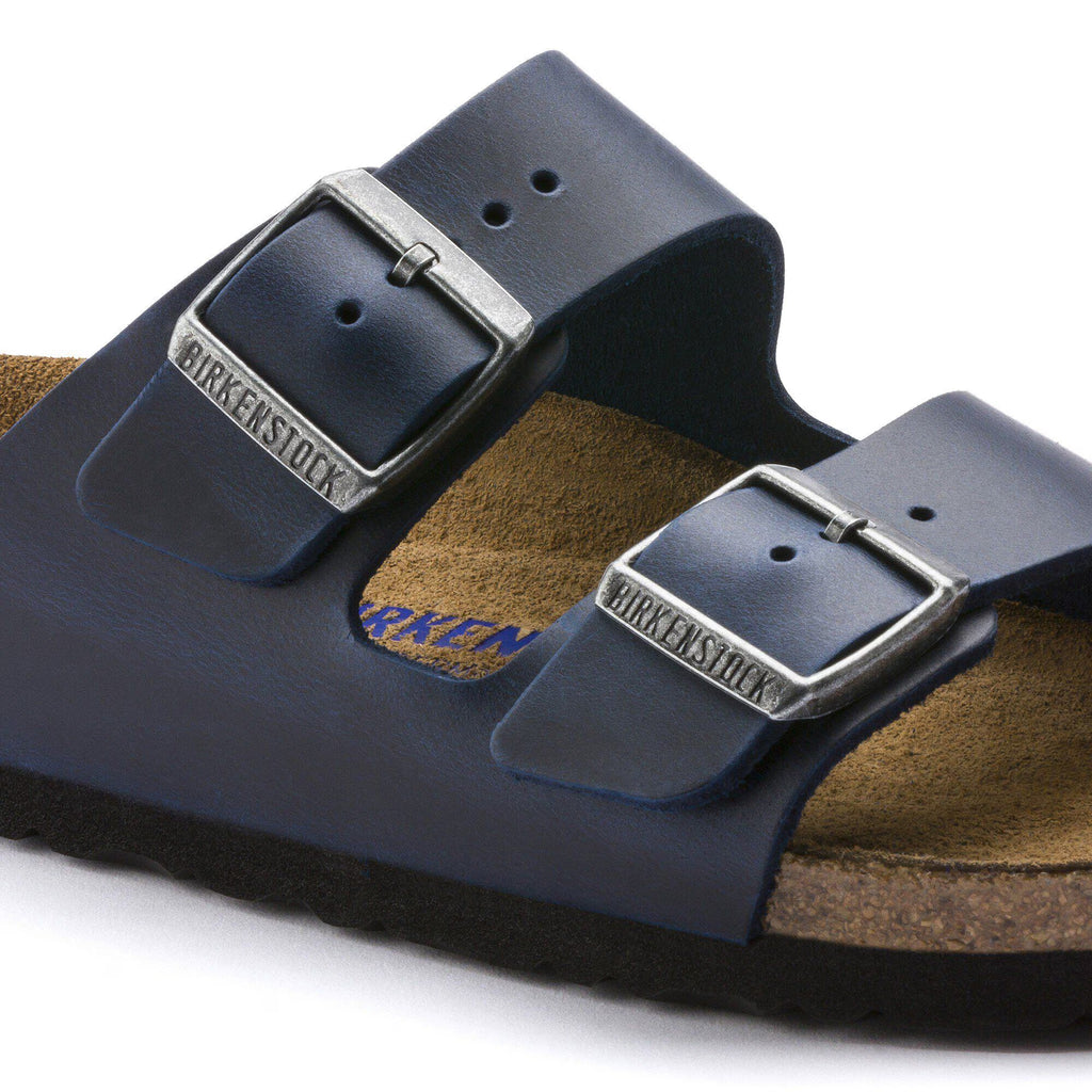 Birkenstock Raffinée Arizona Lit de pied souple Cuir huilé - Blue