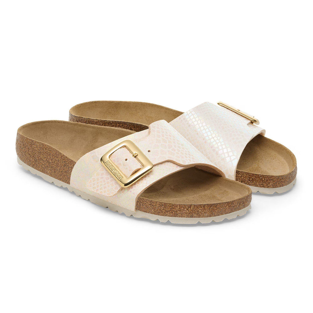 Birkenstock Iconique Catalina Cushion Buckle Synthétique - Shiny Snake Cream