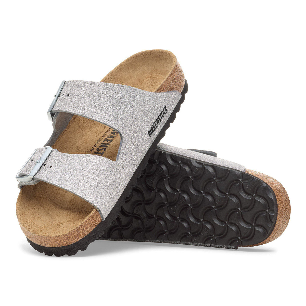 Birkenstock Iconique Arizona Synthétique - Shiny Glitter Silver