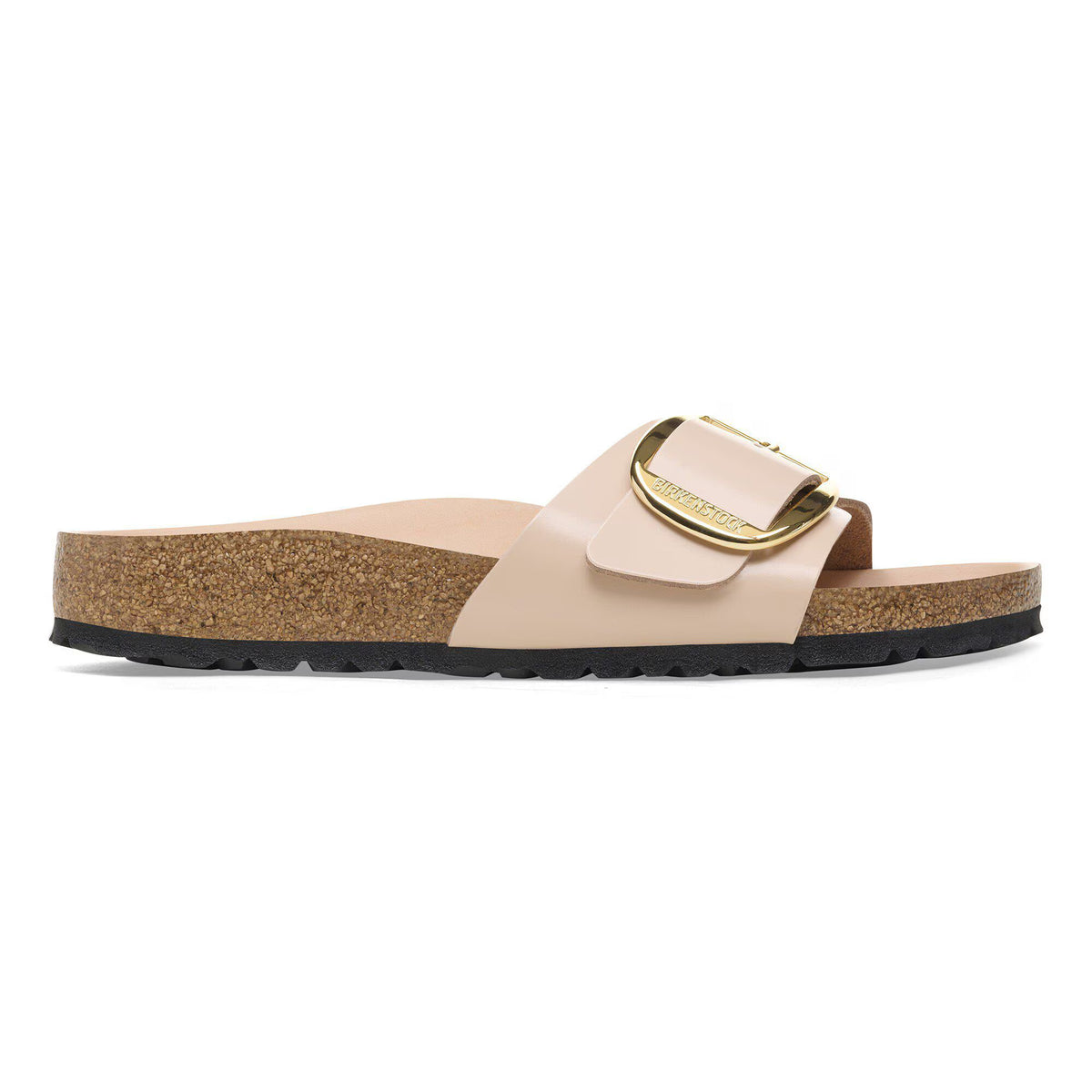 Birkenstock Raffinée Madrid Big Buckle Cuir naturel verni - High-Shine New Beige