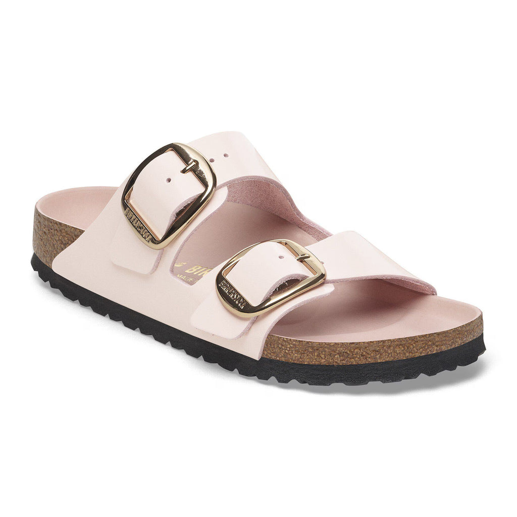 Birkenstock Raffinée Arizona Big Buckle Cuir naturel verni - High-Shine Light Rose