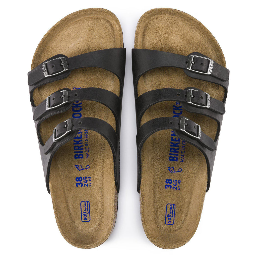 Birkenstock Raffinée Florida Lit de pied souple Cuir huilé - Black