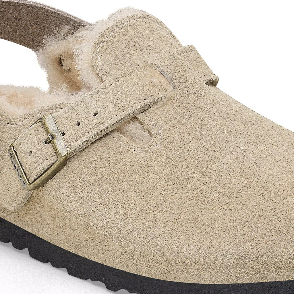 Birkenstock Élégante Tokio Shearling Suède/Fourrure - Taupe