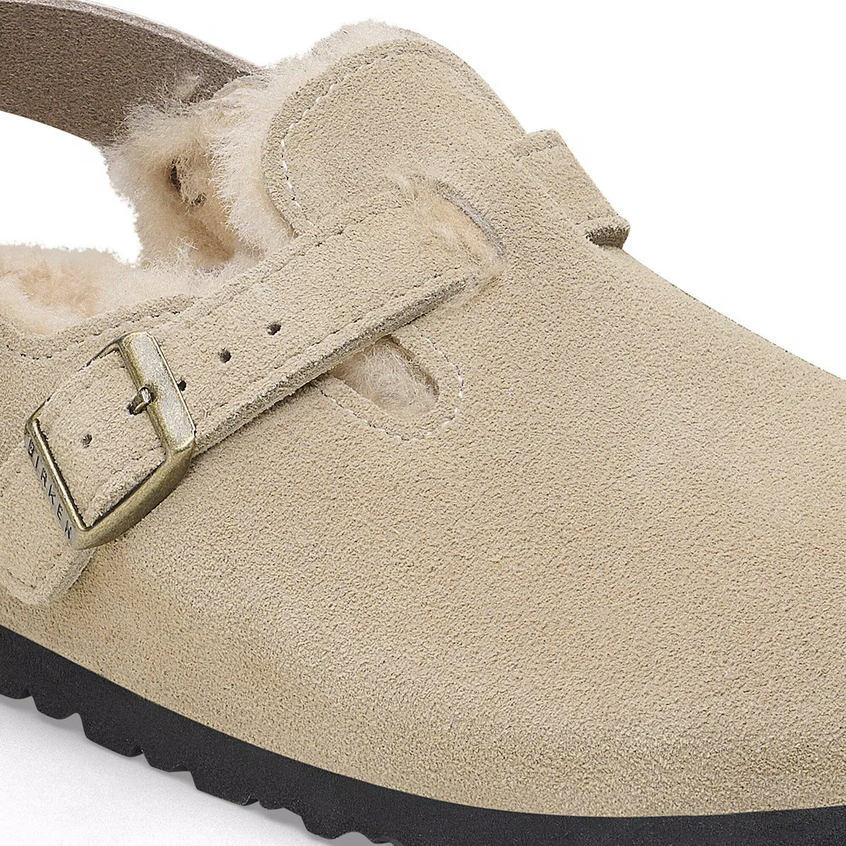 Birkenstock Élégante Tokio Shearling Suède/Fourrure - Taupe