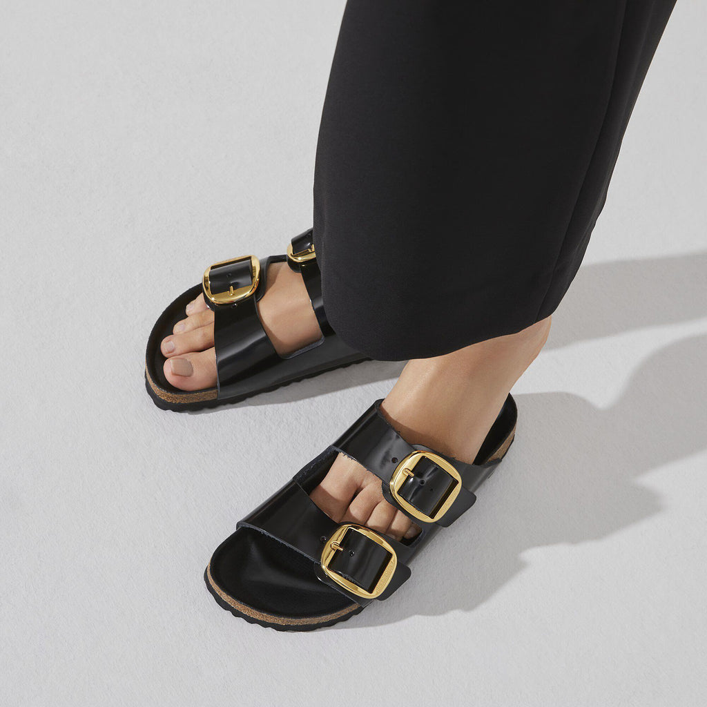 Birkenstock Raffinée Arizona Big Buckle Cuir naturel verni - High Shine Black