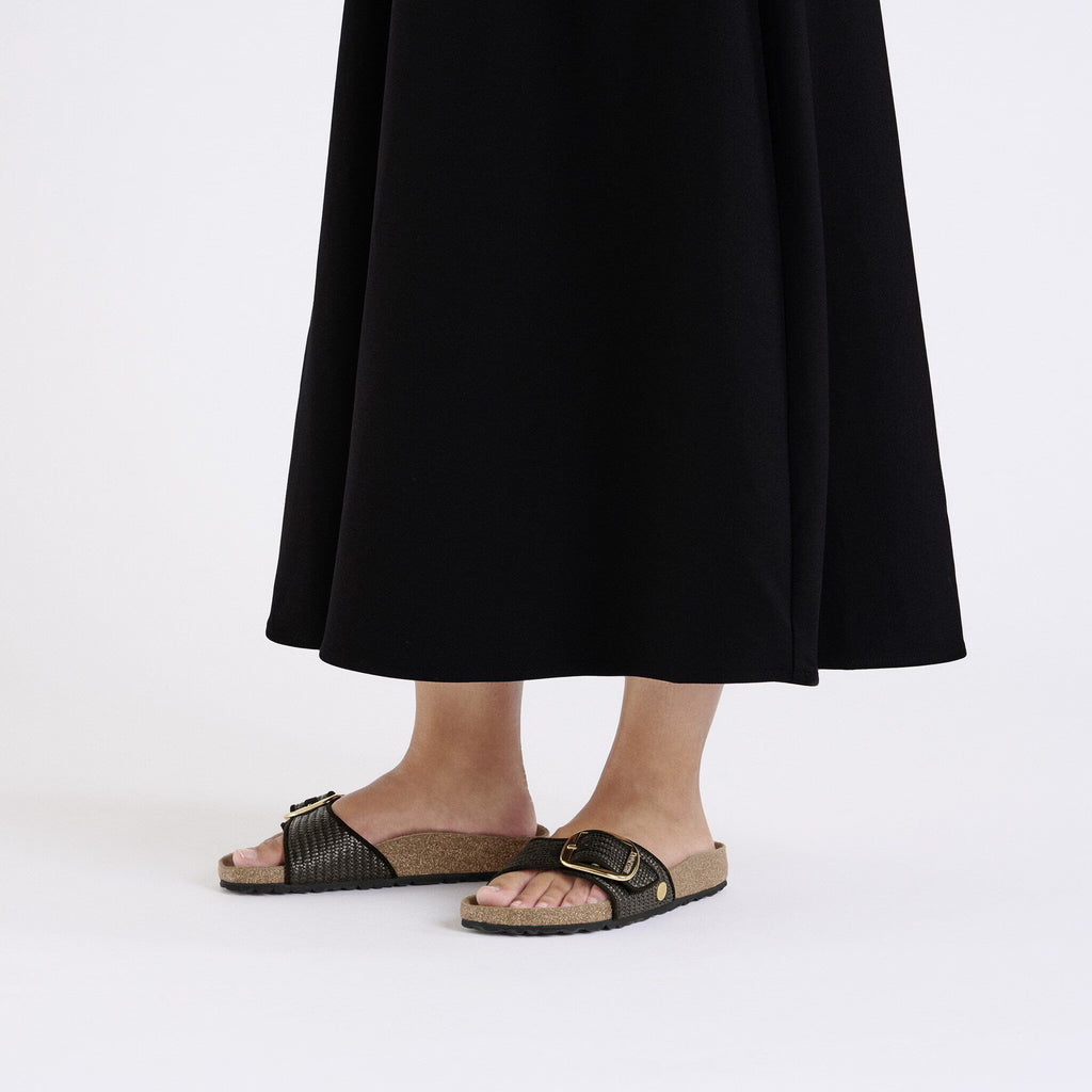 Birkenstock Iconique Madrid Big Buckle Raffia Textile - Raffia Black