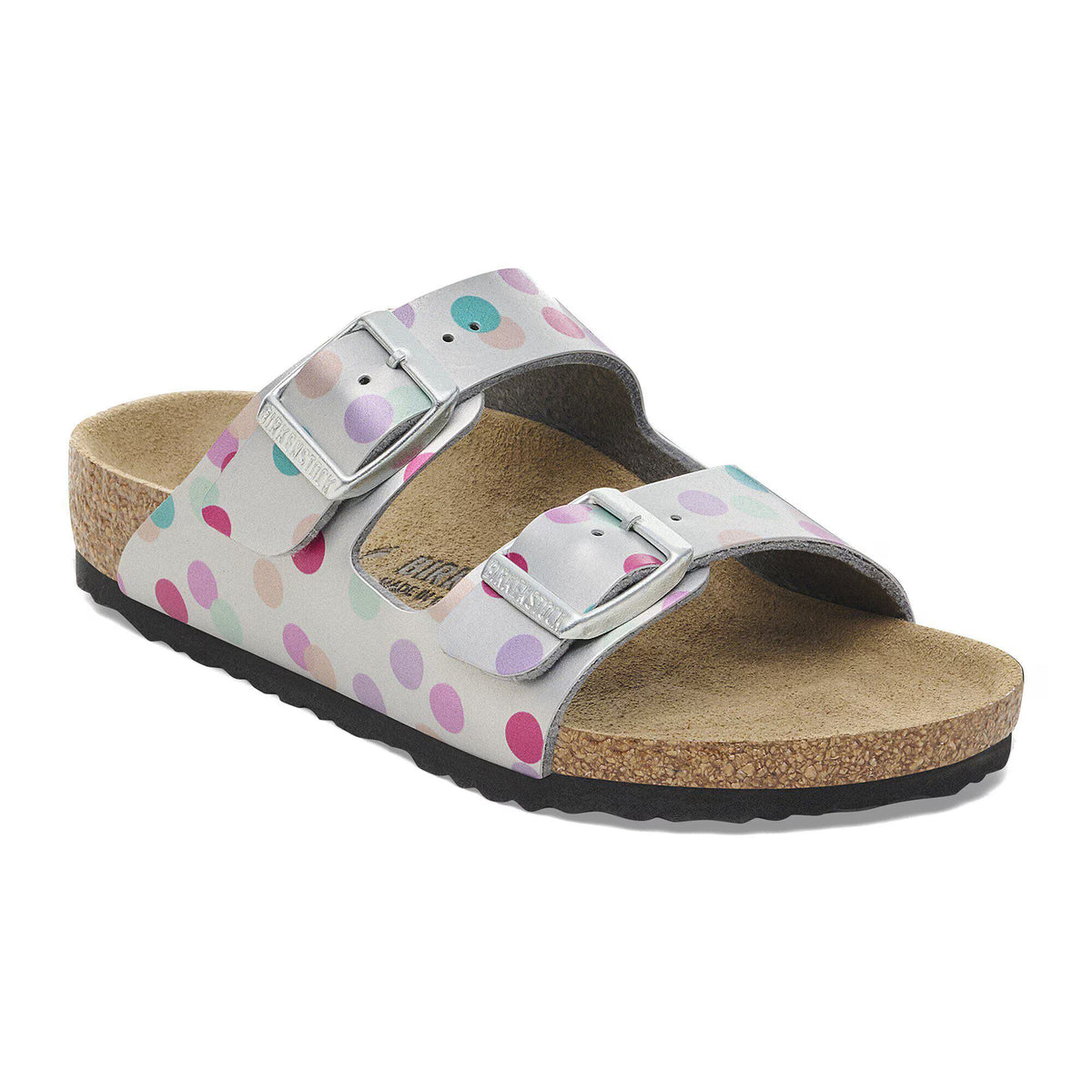 Birkenstock Enfant Arizona Kids Birko-Flor - Electric Metallic Dots Silver