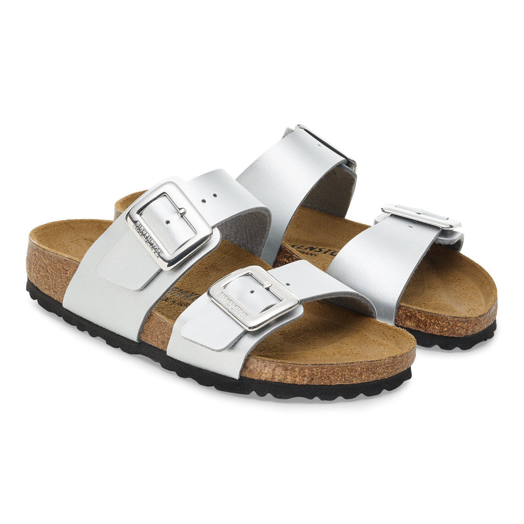 Birkenstock Iconique Sydney Cushion Buckle Birko-Flor - Silver Metallic