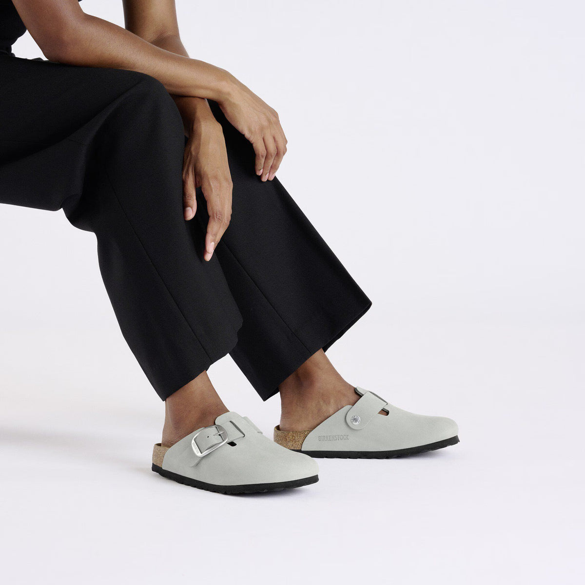 Birkenstock Raffinée Boston Big Buckle Cuir nubuck - Pure Sage
